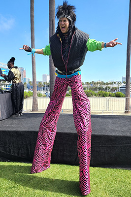 80's rocker stilt walker